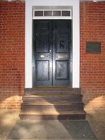 front doors of pavilion c, jefferson hall, uva