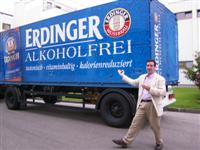 Me in front of the big Alcohol-Free Erdinger truck outside Munich