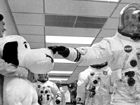 commander thomas stafford and the Apollo 10 mission mascot