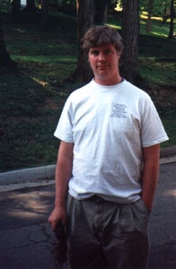 Tyler after shearing his three-year-long hair.