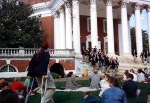 Tyler on crutches with fez in 1994