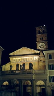 Our favorite church in Rome, this dates back to the 13th century.  Check out the golden mosaic in the pediment.