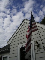 scudding clouds above our house