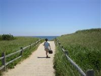 lisa on the boardwalk with boo