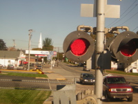 crossing light by train