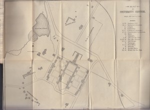 1895 map of the University of Virginia from the YMCA Student Handbook